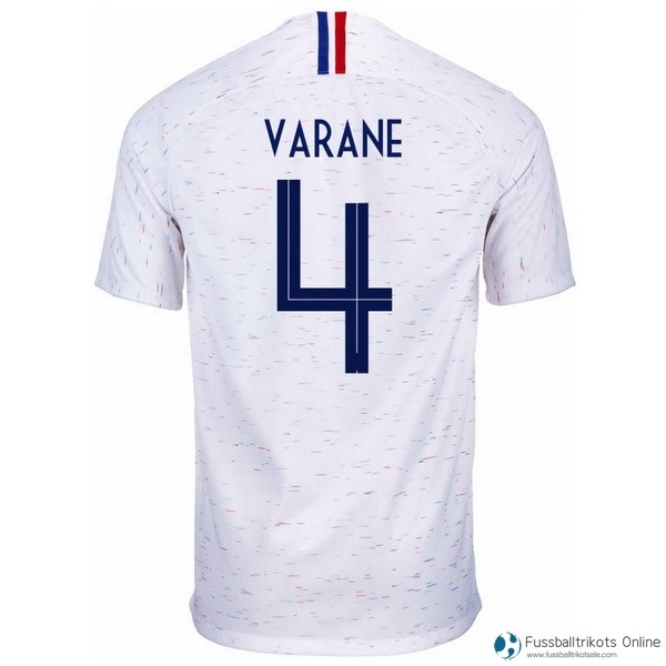 Frankreich Trikot Auswarts Varane 2018 Weiß Fussballtrikots Günstig